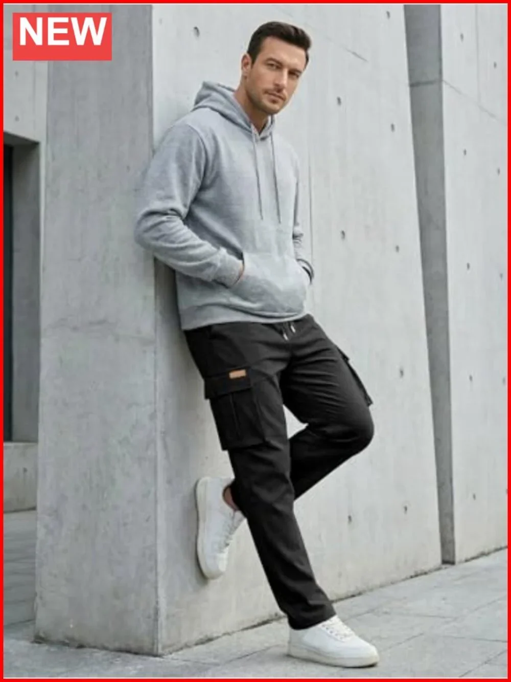 Men's Cargo Joggers with Multi Pockets Stretch Drawstring Sweatpants